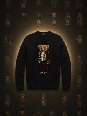 Ralph Lauren Polo Bear Black Sweater with Bear Design